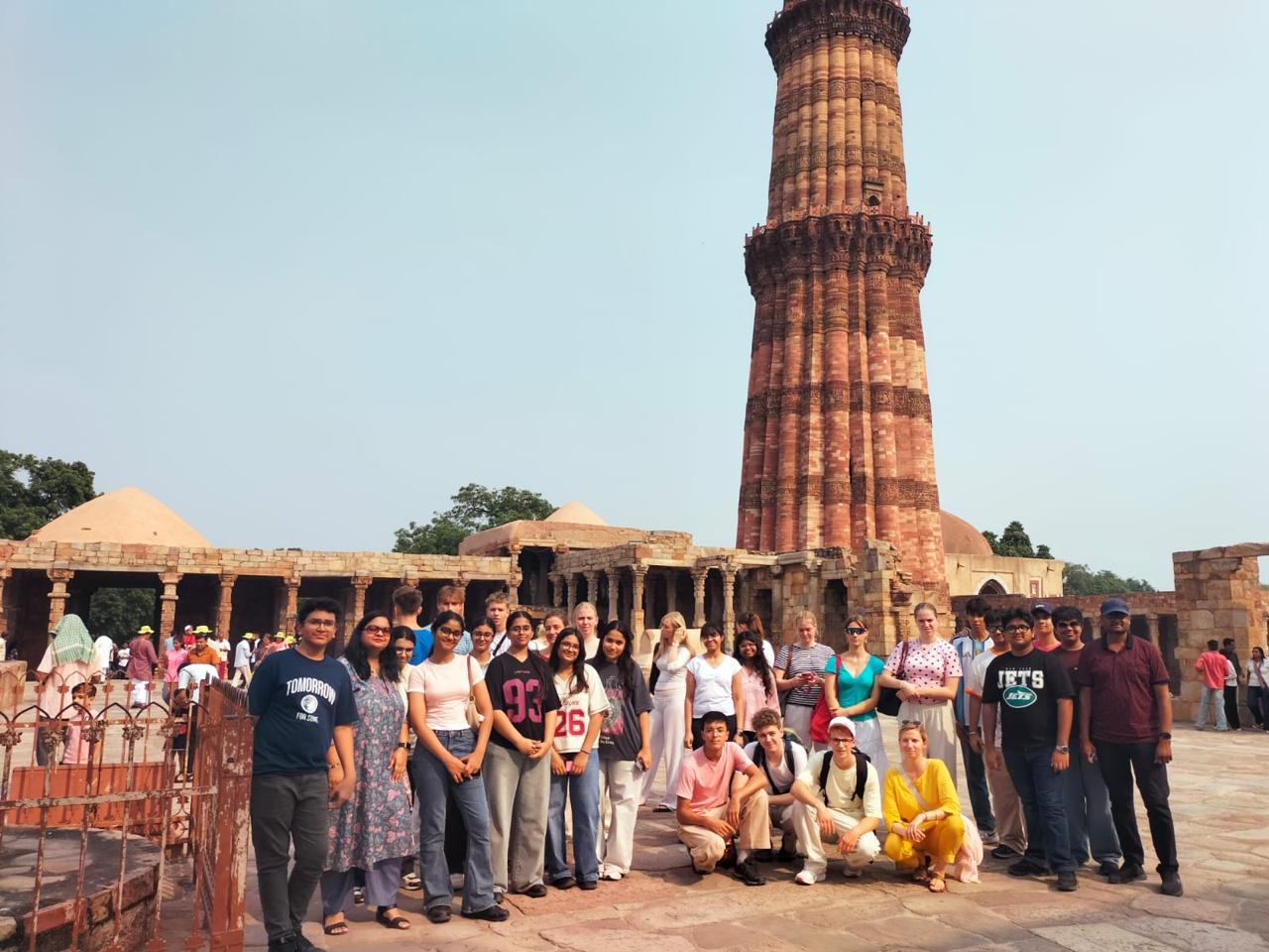 German Students visit Qutub Minar